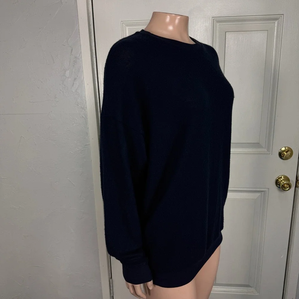 Alo Yoga Women's Sweater XS Navy Crew neck Knit Rayon Polyester Athletic W4-11